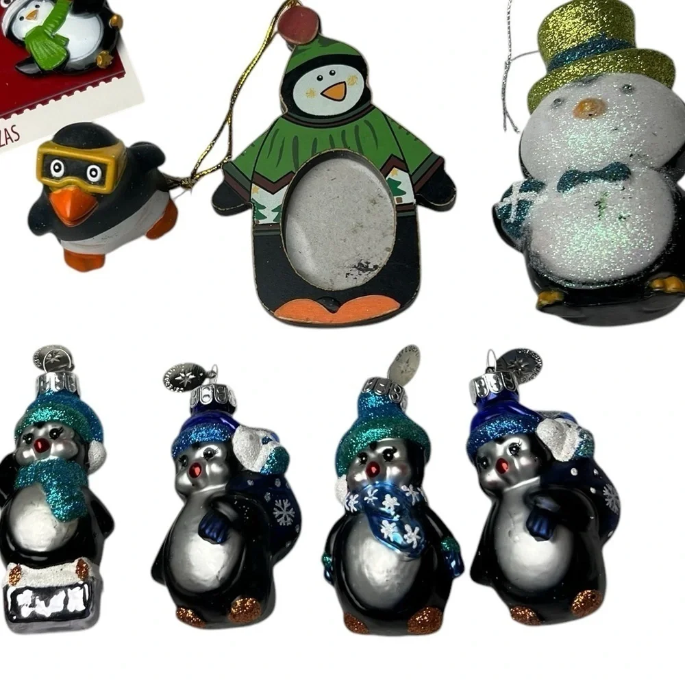 Penguin X-Mas Lot 13: 4 Mini Ornaments 1 Pez 1 Bath Toy 1 Picture Frame 6 Misc